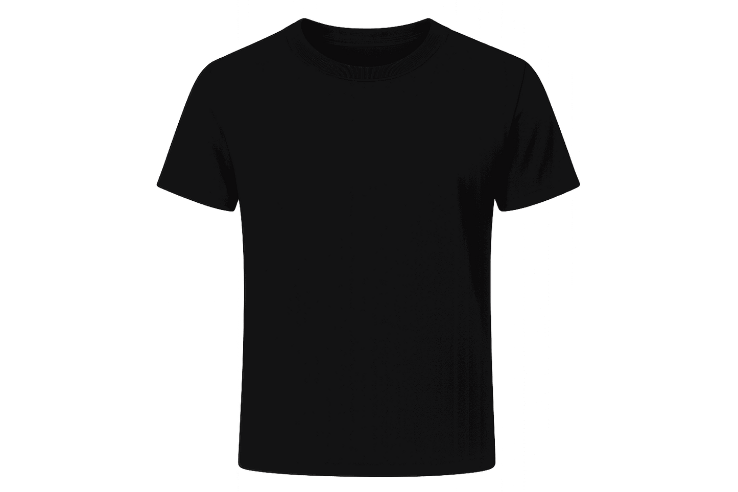 Customizable black unisex T-shirt made of 100% soft durable cotton available in sizes S to 5XL.