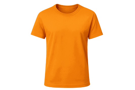 Orange t-shirt on a gray background