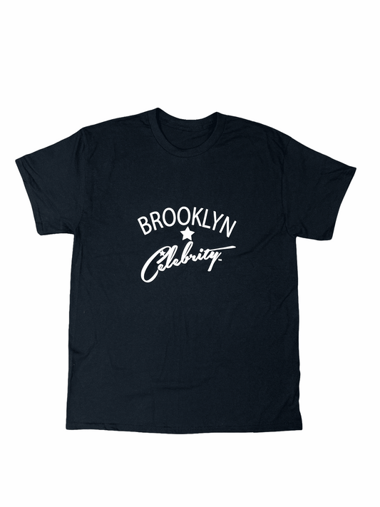 Black 100% cotton Brooklyn Celebrity Tee with original logo print